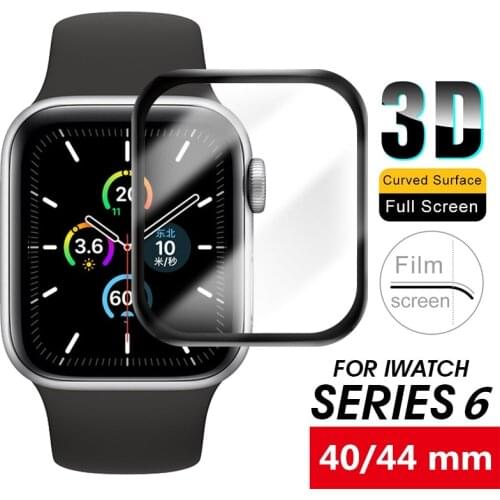 HD Tempered Glass for Apple iWatch 5/6 44mm 40mm Watch screen protector for iWatch 6 3D Curved Edge film waterproof