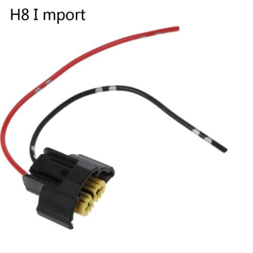 Import H8 Car Halogen Bulb Socket Power Adapter Plug Connector Wiring Harness
