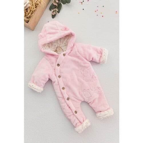 Welsoft Baby Girl Plush Astronaut Jumpsuit with Teddy Bear Figure