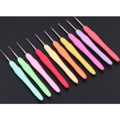 1pc Metal Knitting Needles Crochet Hooks Tool With Ergonomic Grips 0.5-2.75mm Drop Ship
