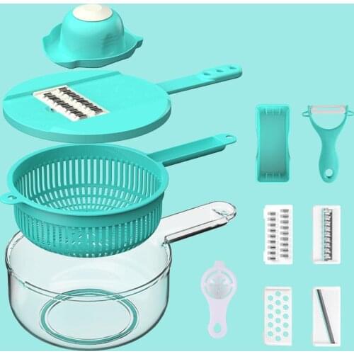 Multifunctional Vegetable Mandoline Slicer Potato Grater Fruit Cutter Chopper Garlic Press Drain Basket Kitchen Gadgets 2021