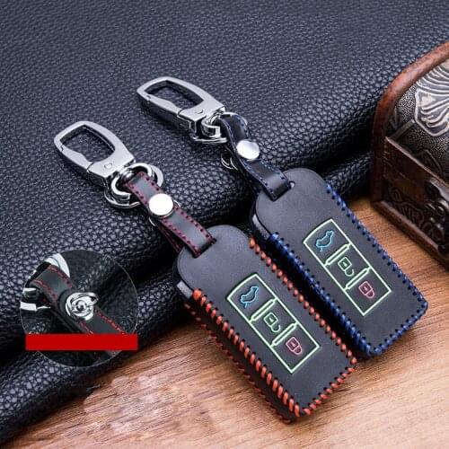 Fashion Hand sewing luminous leather Car Key Case For MITSUBISHI OUTLANDER Lancer 10 EX ASX colt Grandis Pajero sport ASX L200s