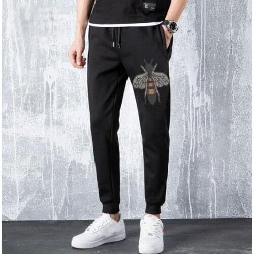 Men summer Casual Fashion Cotton Male pant Mens sport pants Diamond stone Large Size 4XL