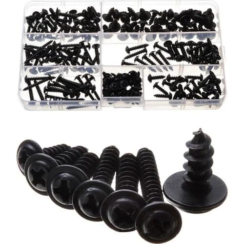 210Pcs Flange Self Tapping Screws Cross Head Bolt Assorted Set with Storage Case