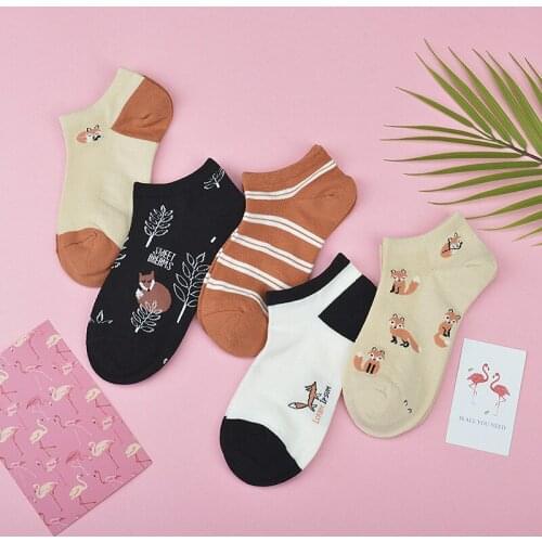 Japanese Korea Style Summer Shallow Mouth Women Socks Cotton 1Pair Breathable Boat Socks Candy Cartoon Pattern Mesh