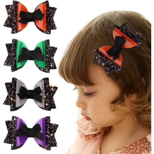 New Sequins Bowknot Hairpins For Baby Girls Fashion Hair Clips Hair Accessories Girls Ponytail Spring Clip заколки для девочек