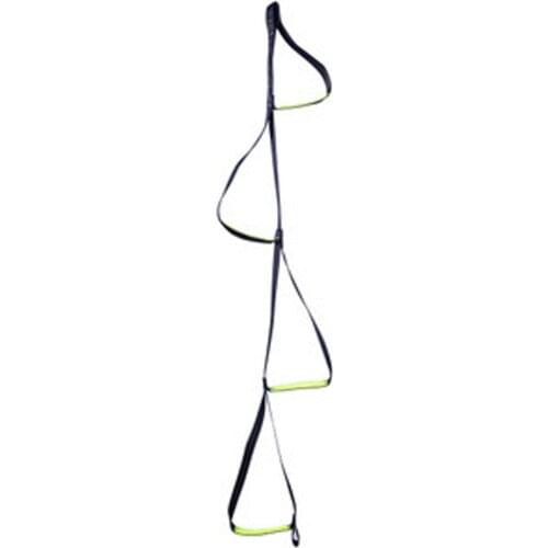 New Outdoor Polyester Rock Climbing Rope 4-Step Etrier Webbing Ladder Hanging Rope for Caving Rescue Black Climbing Accessories