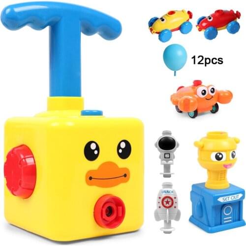 NEW Rocket balloon Launch Tower Toy Puzzle Fun Education Inertia Air Power Balloon Car Science Experimen Toy for Children Gift