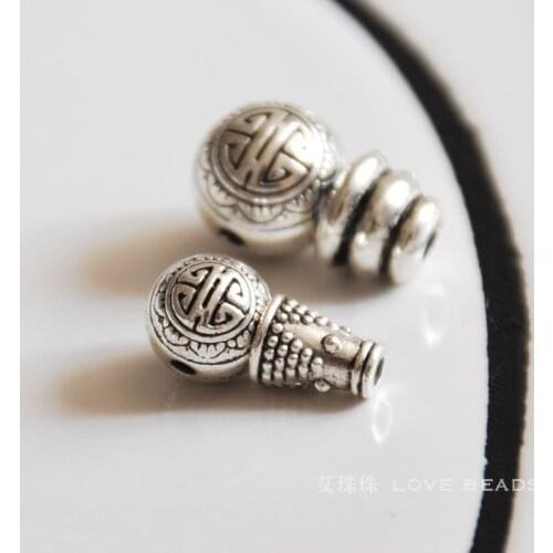 Wholesale zinc alloy tibetan silver 3 three holes beads tibet ghuru guru 8mm 10mm connector earrings making jewelry