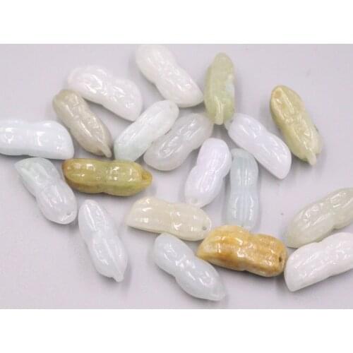 Natural Jasper Pendant 20X8mm Small Peanut Charms For Neacklace Bracelet DlY Accessories