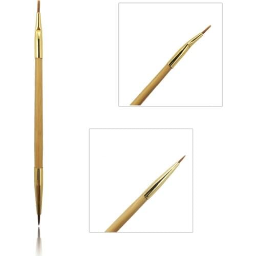 Professional MakeUp Cosmetic Double Sided Ended Brushes Eyeshadow Eye Brow Tools Lip Bend Eyeliner Bamboo Handle Brush -27