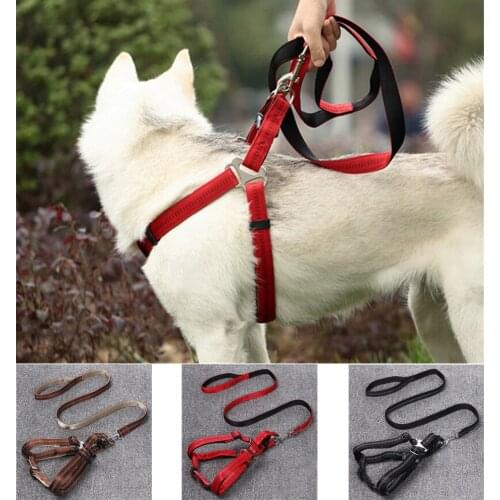 Big Size Dog Harness Vest Nylon Pet Dog Harness and Leash Set Adjustable No Pulling Pet Harnesses For Medium Large Dogs