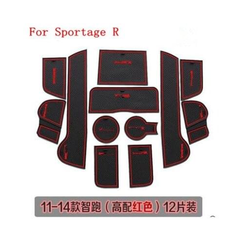 For KIA Sportage R 2011 --- 2018 3d Rubber Car Anti Slip Mat Non-Slip Covers Interior Door Mats Cup Pad