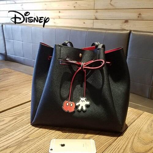 Disney Backpack Mickey Mouse Women Cartoon Lady Fashion Girl Shopping Bag PU Handbag High Capacity Leisure Mummy Outdoor Bags