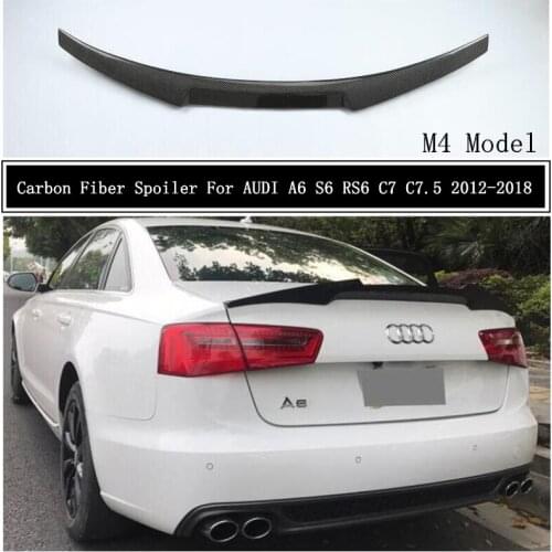 Carbon Fiber Spoiler For AUDI A6 S6 RS6 C7 C7.5 2012 2013 2014 2015 16 17 2018 Wing Lip Spoilers High Quality M4 Car Accessories
