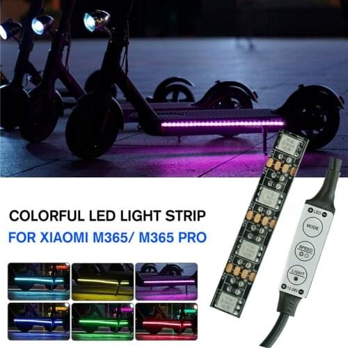 Colorful LED Strip Flashlight Bar Lamp for Xiaomi M365 Electric Scooter Light Skateboard Accessories Safety Night Light New