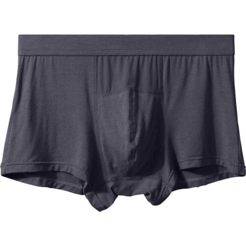 Sexy Men Underwear Modal Boxers Solid Panties Breathable Mesh Pouch Underpants Male Boxershorts Ropa Interior Hombre Plus Size