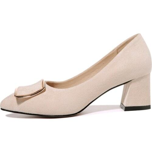 Pointed Thick Heel Low-Top Shoe Covers, Shallow Mouth Single Shoes, WomenS Waterproof Platform WomenS Shoes