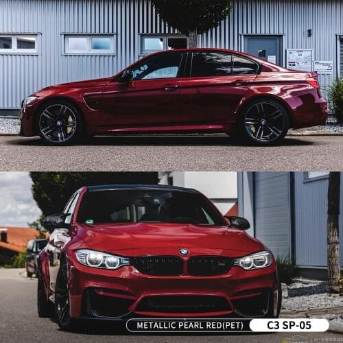 Factory Selling Vinyl Film For Car Decoration Metallic Red Color Custom 1.52*18m Wrap Film