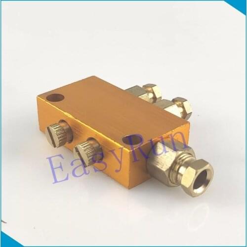 Air Pneumatic Brass Adjustable 2 Ways Oil Distributor Regulating