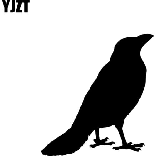 YJZT 13CM*14CM Cartoon Crow Fun Vinyl Waterproof Car Sticker Decal Black/Silver Graphical C11-1270