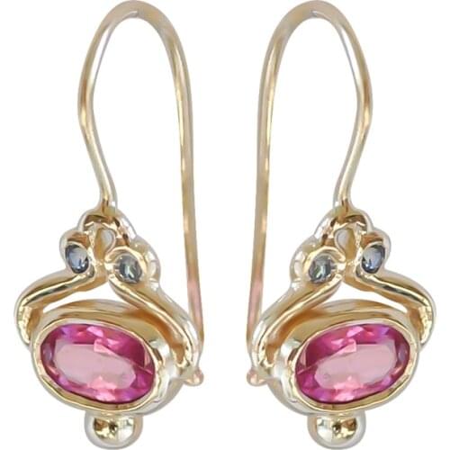 Fashion Retro Red CZ Stone Drop Earrings for Women Zircon Stone Vintage Dangle Earrings Wedding Jewelry Accessoreis Gift