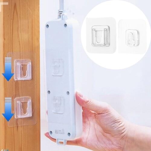 1 Pair Double-Side Adhesive Wall Hooks Hanger Strong Transparent Hooks Suction Cup Wall Storage Holder For Kitchen Bathroom