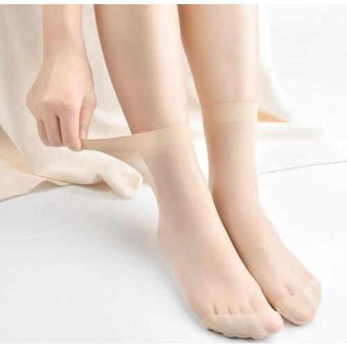 10 Pair=20piece High Quality Women Silk Socks Female Socks Summer Autumn Thin Transparent Ankle Elastic Socks