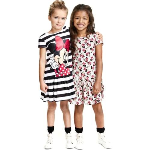 2021 New Minnie Mouse Kids Dresses Baby Girls Dress Girls Summer Dress Cartoon Princess Dress