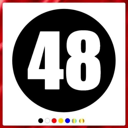40494# Die-Cut Vinyl Decal Race Number 48 Car Sticker Waterproof Auto Decors on Car Body Bumper Rear Window