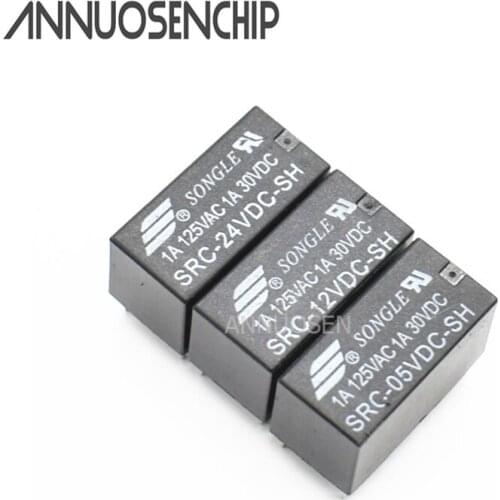 5PCS/LOT Relay SRC-05VDC-SH SRC-12VDC-SH SRC-24VDC-SH Two open and closed 1A 8PIN New original