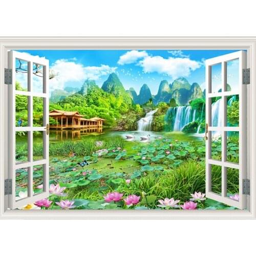 5D DIY Full Square Round Drill Diamond Painting Scenery Flower Outside Window Cross Stitch 3d Daimond Mosaic Wedding Decoration
