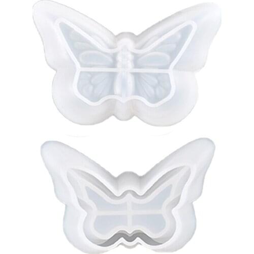 Butterfly Storage Box with Lid Epoxy Resin Mold Bowl Dish Jewelry Holder Casting Silicone Mould DIY Crafts Ornaments Making Tool