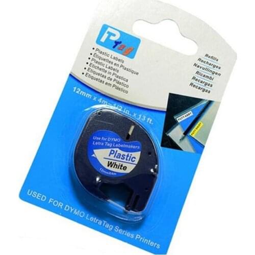 9pk/lot Compatible DYMO Letratag Tape Dymo LT 91201 White Plastic DYMO LT Ribbon