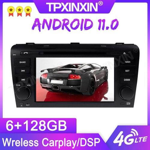 Android 11.0 6+128G For Mazda 3 2003-2009 GPS Car Multimedia Player Headunit Audio Radio Navigtion Tape Recorder