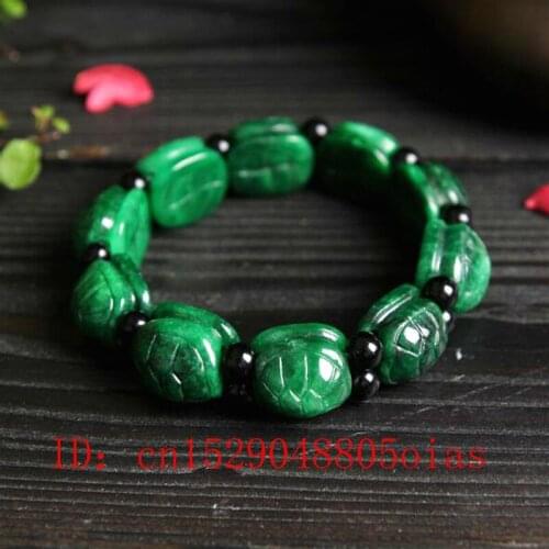Natural Hetian Jade Tortoise Shell Bracelet Charm Jadeite Emerald Jewellery Fashion Hand-Carved Woman Men Amulet Gifts for Her
