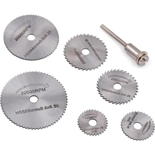 6pc HSS Circular Saw Blades Metal Wood Cutting Blades Disc Woodworking Grinding Sets For Dremel Rotary Tool Cutter Accessories
