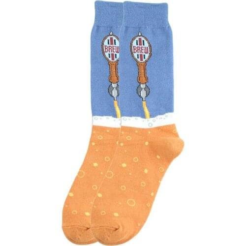 Mens Socks Funny Big Size Alien Delicious Food Print Colorful Snacks Burger Pizza Happy Socks Harajuku Skate Cotton Sokken