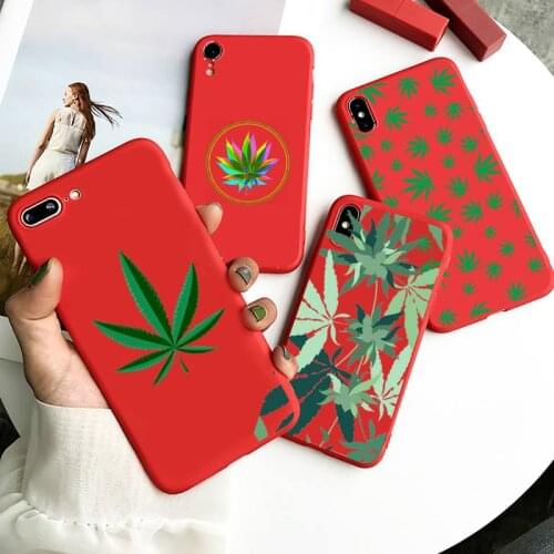 Art High Weed Pictures Abstractionism Phone Case Red Candy Color for iPhone 11 12 mini pro XS MAX 8 7 6 6S Plus X SE 2020 XR