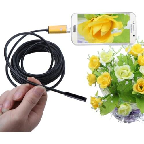5.5mm Lens Android USB Endoscope Camera 2M 5M Flexible Snake USB Pipe Detection Android Phone PC OTG USB Borescope Camera 6LEDS