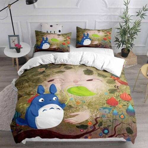 Cartoon Kids Bedding Set My Neighbor Totoro Bed Linen Quilt Duvet Cover Sets Home Decor Twin Single Queen King Size Anime Gift