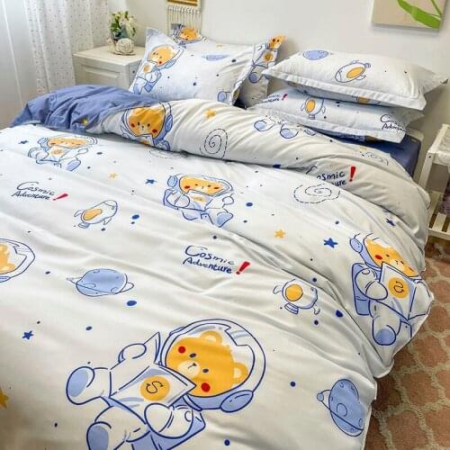 Boys Girls Bedding Set Contains Duvet Cover Flat Sheet Pillowcase for Single Full Queen Size Kids Adult Home Bedclothes