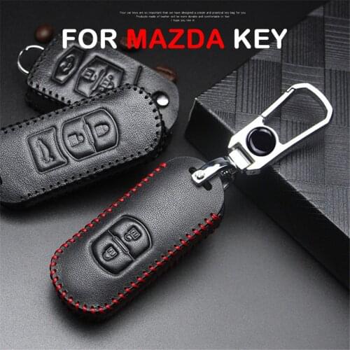 Car Keyring Leather Car Key Case Cover Holder For Mazda 6 CX5 3 Accessories 2 CX3 GH GJ CX9 M5 M3 M6 Car Keychain accessories