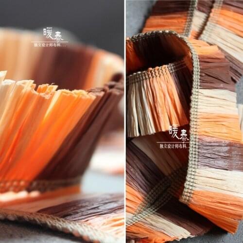 Raffia Grass Lace Trim Colorful Tassels Pleats DIY Patchwork Party Decor Rope Hat Dress Designer Materials