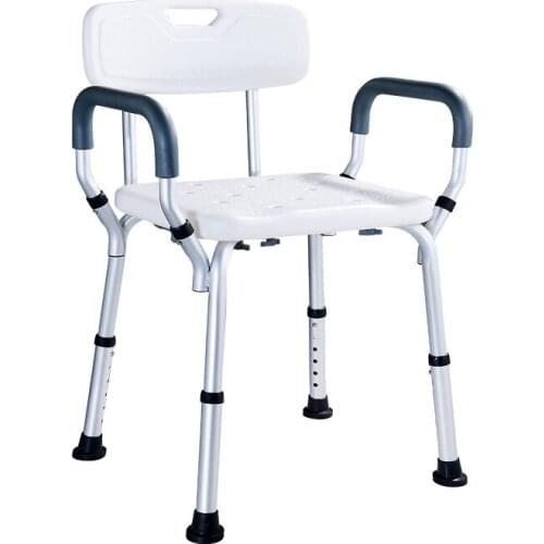 Multi-function Household Lifted Old People Pregnant Woman Shower Stool with Armrest and Back Stable Rollover-proof Bathing Stool
