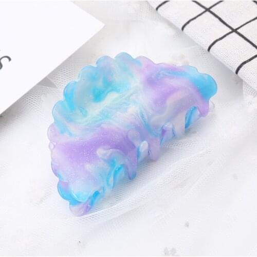 Boutique New Fashion Acrylic Starry Sky Large Hairpin Wavy Water Pattern Crab Clip for Women Girls Hair Accessories Headwear