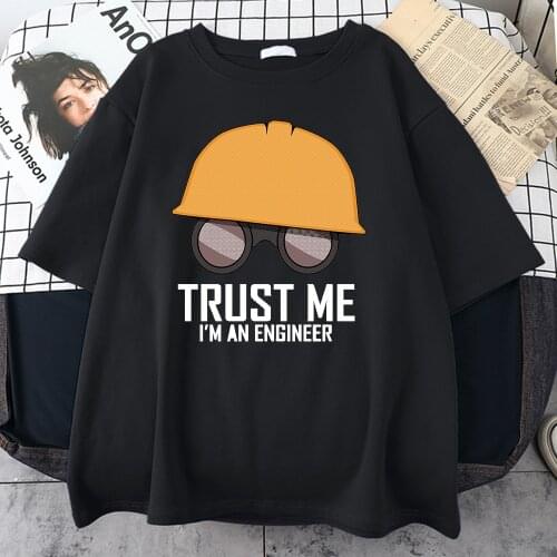 Trust Me I'M Engineer Cartoon Print Mens Tshirts Korean Casual Tops S-XXXL Shirts Male High Quality Oversized T-Shirts For Man