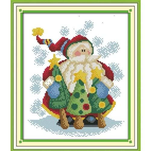 Santa Claus (3) cross stitch kit 14ct 11ct count print canvas stitches embroidery DIY handmade needlework plus
