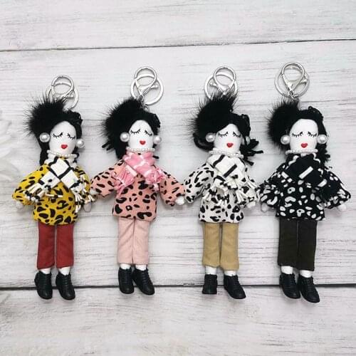 2021 New Women Handmade Doll Key chains Bag Pendants DIY Lady Car Charms Girls Dolls Bag Fashion Key Ring Decorations NS606