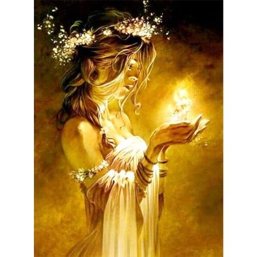 Fire Little Girl 5D diy embroidery pattern mosaic diamond painting crafts 3d cross stitch kits room decoration